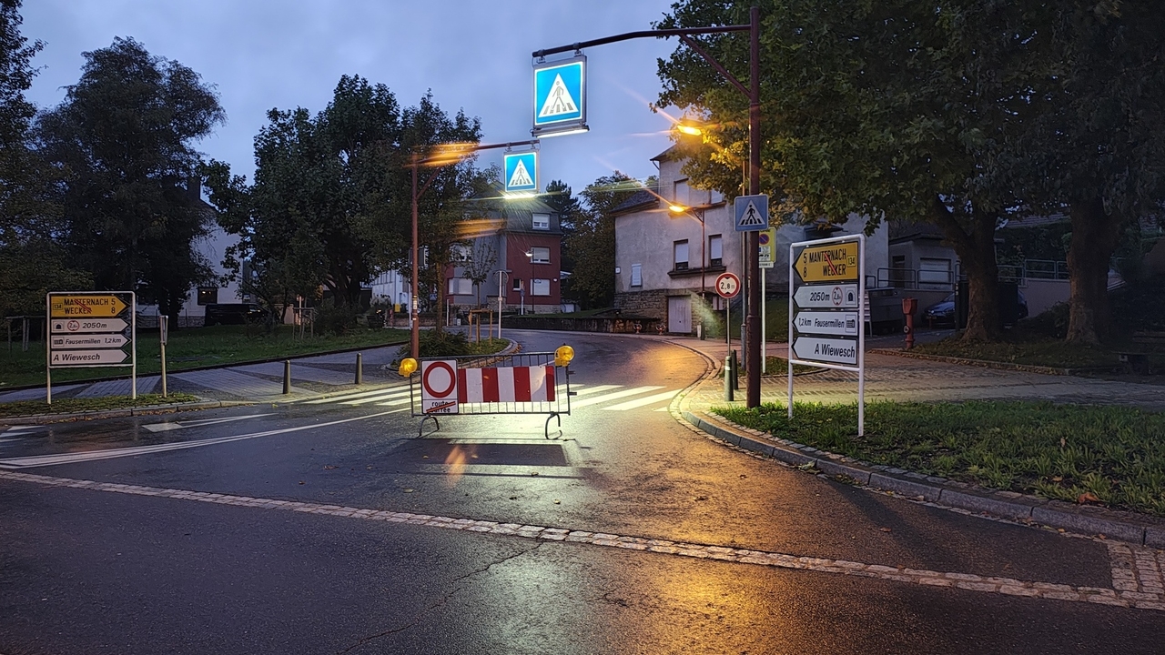 Manternach-Mertert road remains closed: Widespread disruption across Luxembourg: Storm Amy