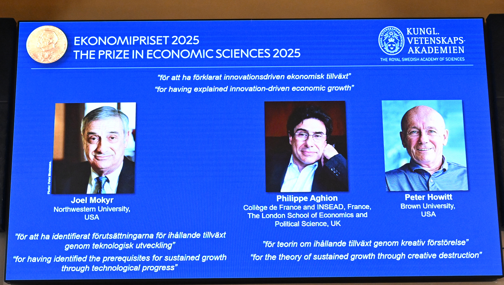 Through technological progress: Trio wins economics Nobel for work on economic growth